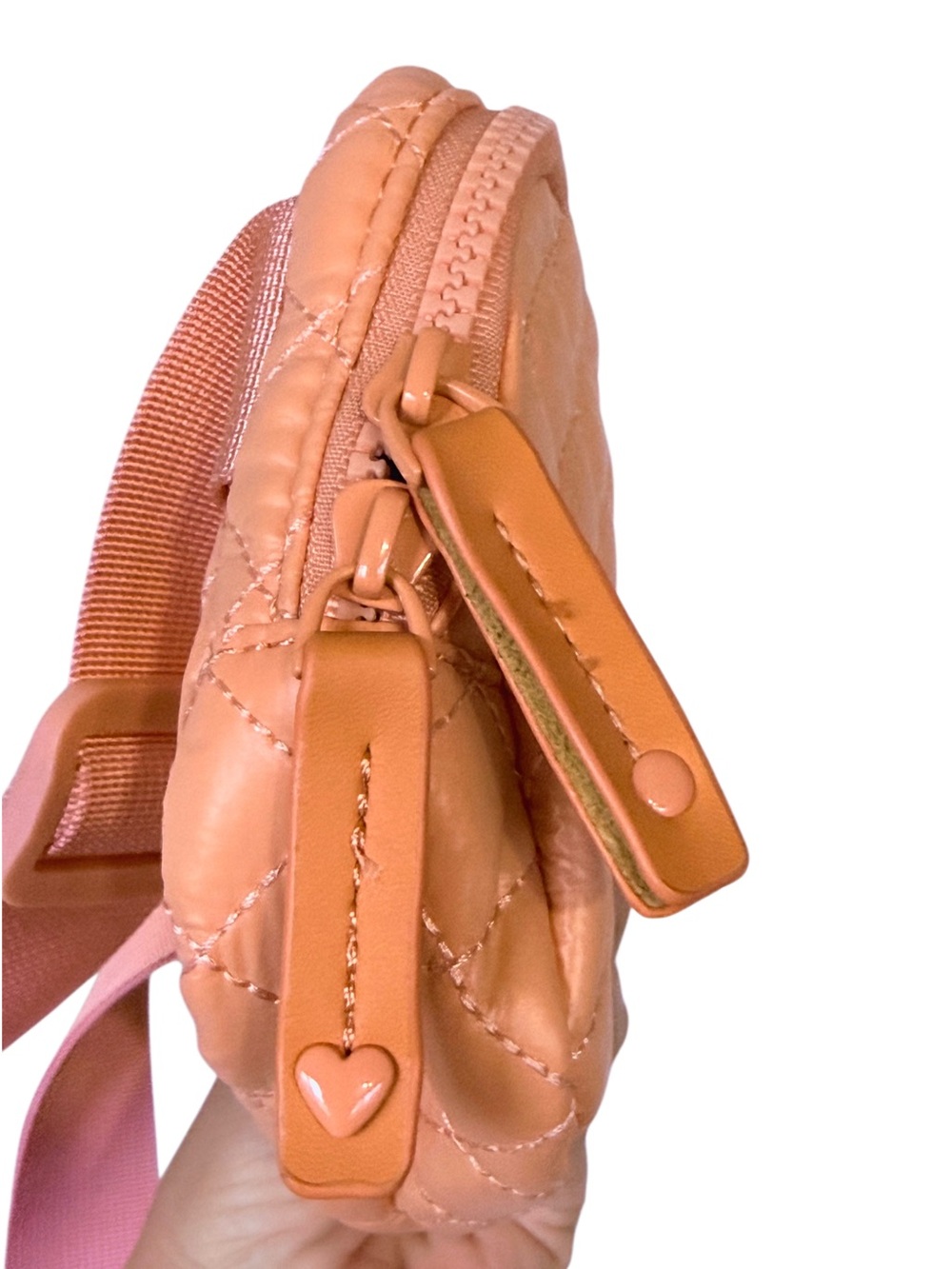 HeartLove by Charo Savvy Brand Warm Orange Quilted Belt Bag Crossbody HL2-005 - Picture 9 of 16